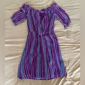 Striped Off The Shoulder Dress